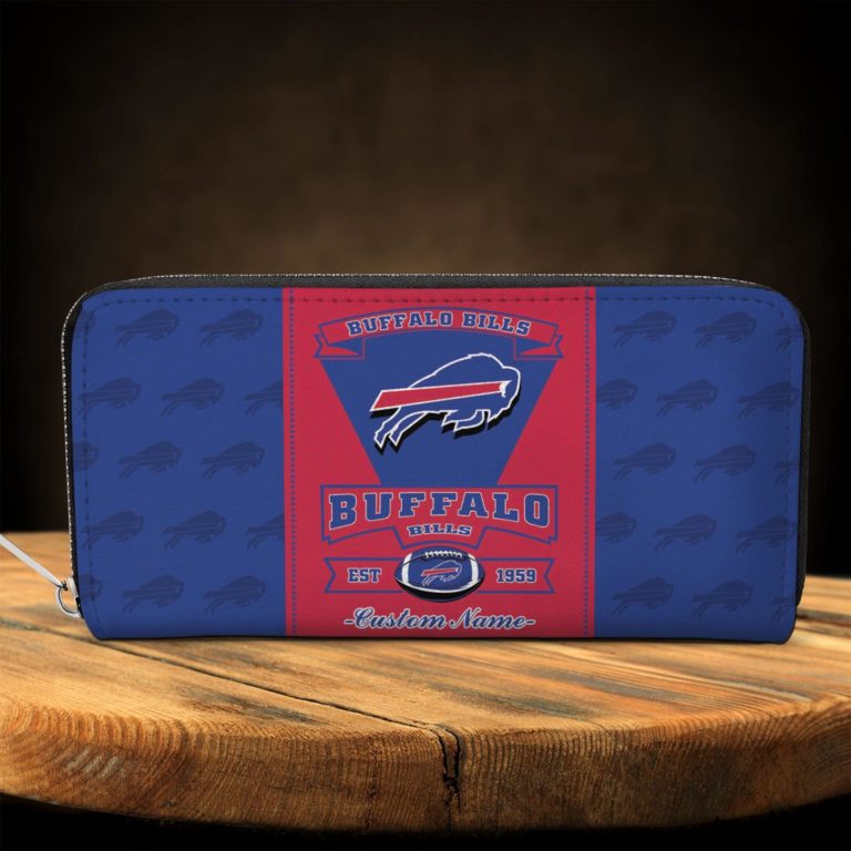 Buffalo Bills Custom Name Zip Around Wallets