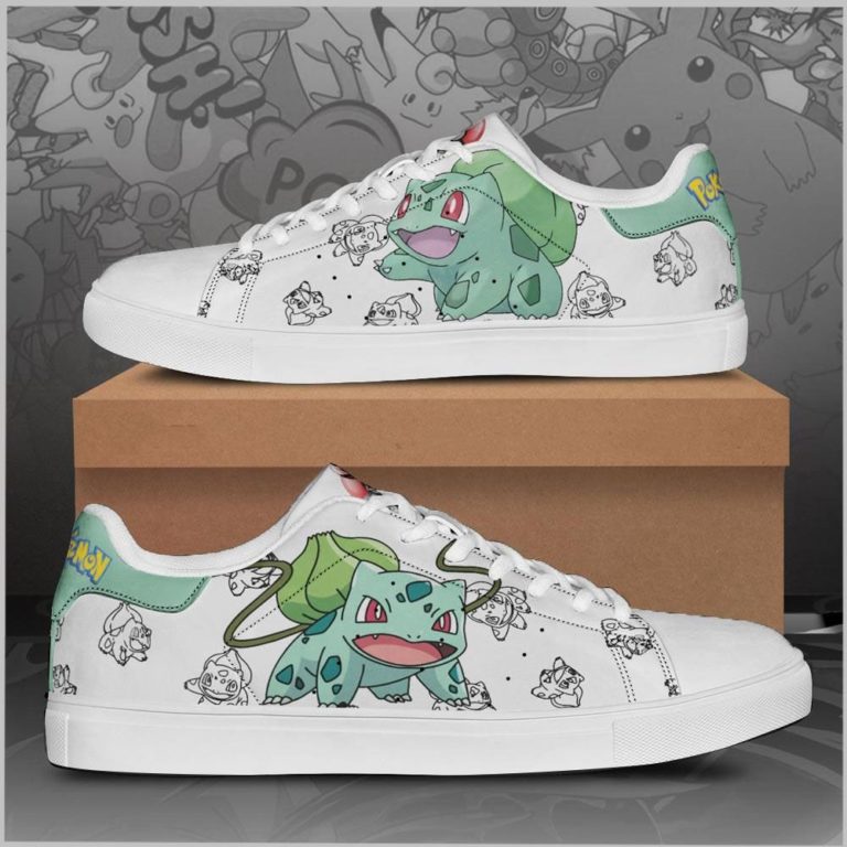 Bulbasaur Pokemon Low top Leather Stan Smith Shoes, Custom Sneaker