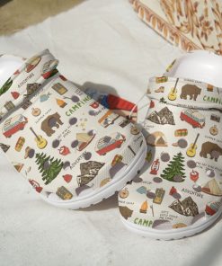 Camping Clog Camping Bear Pattern Crocs Crocband Clog