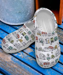 Camping Clog Camping White Pattern Crocs Crocband Clog
