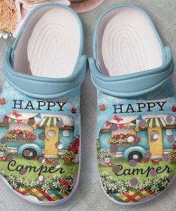 Camping Clog Vintage Happy Camper Crocs Crocband Clog