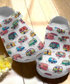 Cartoon Camping Bus Shoes – Funny Car Camper Clog Crocbland Clog Birthday Gift For Boy Girl- Crocs Shoes