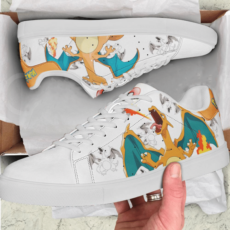Charizard Pokemon Low top Leather Stan Smith Shoes, Custom Sneaker