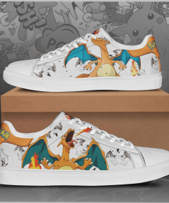 Charizard Pokemon Low top Leather Stan Smith Shoes, Custom Sneaker Charizard Pokemon Low top Leather Stan Smith Shoes, Custom Sneaker