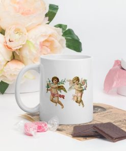Cherub Angel White Glossy Valentine Ceramic Mug