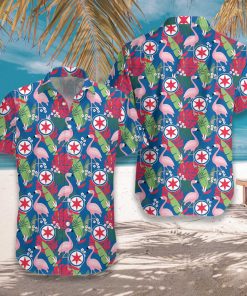 Chicago Floral Flamingo Tropical Button Down Shirt