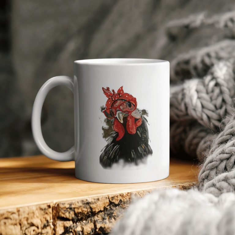 Chicken With Bandana And Glasses Ceramic Coffee Ceramic Mug