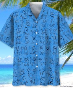 Chihuahua Tropical Hawaii Shirt Short Sleeve Casual Shirt, Aloha Shirt