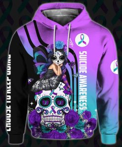 Choose To Keep Going – Suicide Prevention All Over Printed Hoodie