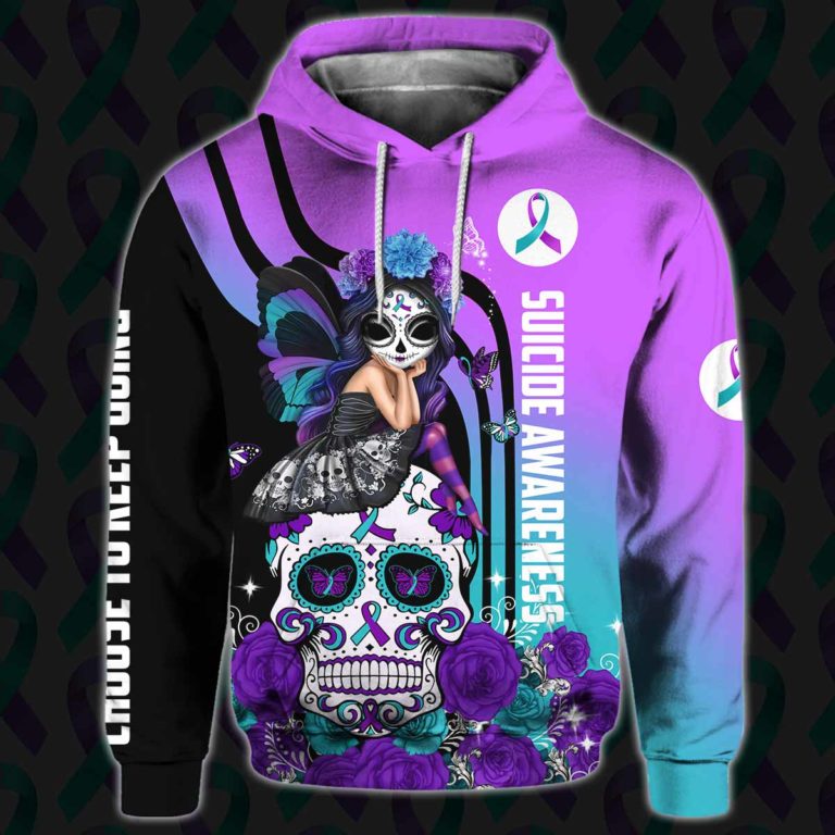 Choose To Keep Going – Suicide Prevention All Over Printed Hoodie