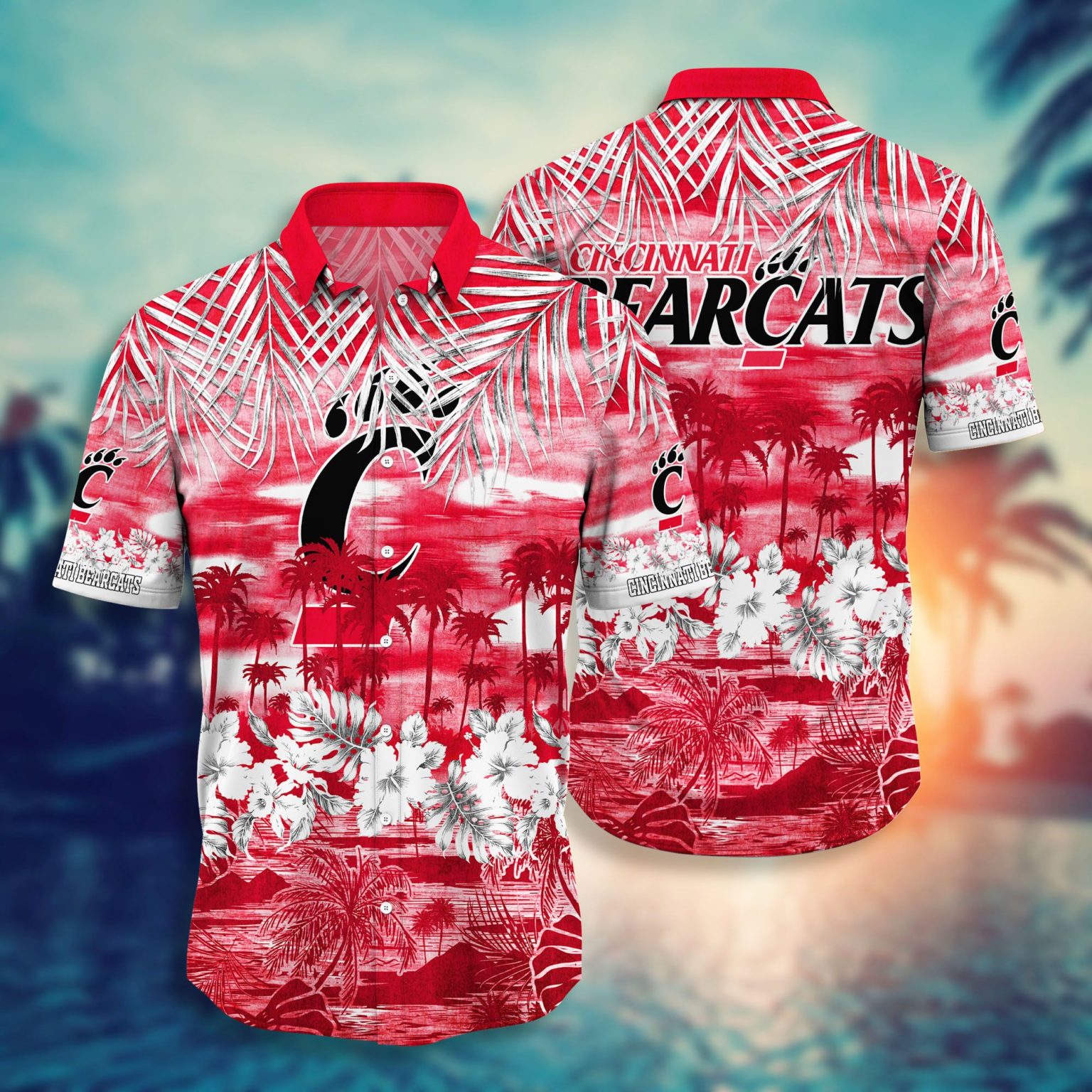 Cincinnati Bearcats Button Down Hawaiian Shirt - RobinPlaceFabrics