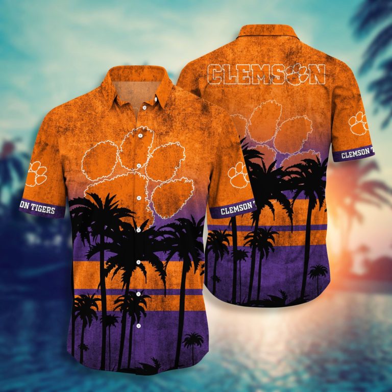 Clemson Tigers Casual Short Sleeve Hawaiian Shirt