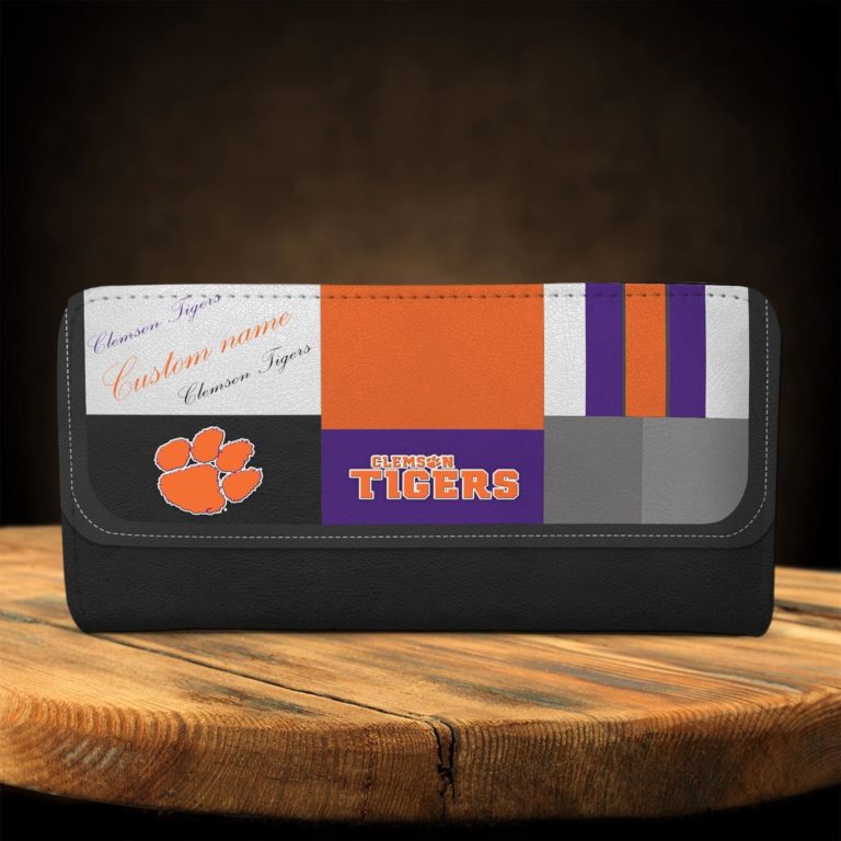 Clemson Tigers Custom Name Zippy Long Wallets