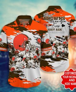 Cleveland Browns – Custom Name Short Sleeve Button Down Hawaiian Shirt