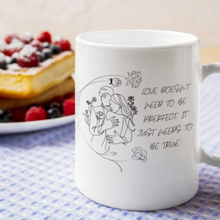 Coffee Ceramic Mug For Couple In Love