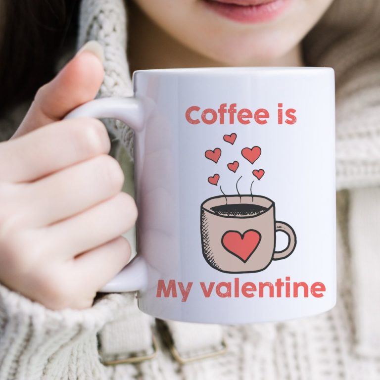 Coffee Is My Valentine Hearts Ceramic Mug