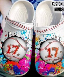 Colorful Paint Balls Shoes For Batter-Funny Baseball Shoes Crocbland Clog For Mens And Womens- Crocs Shoes