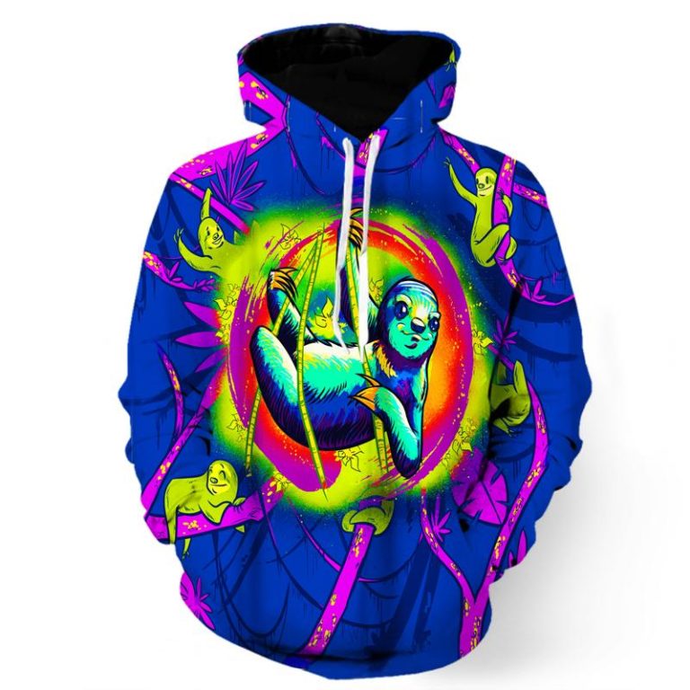 Colorful Psychedelic Sloth Hoodie
