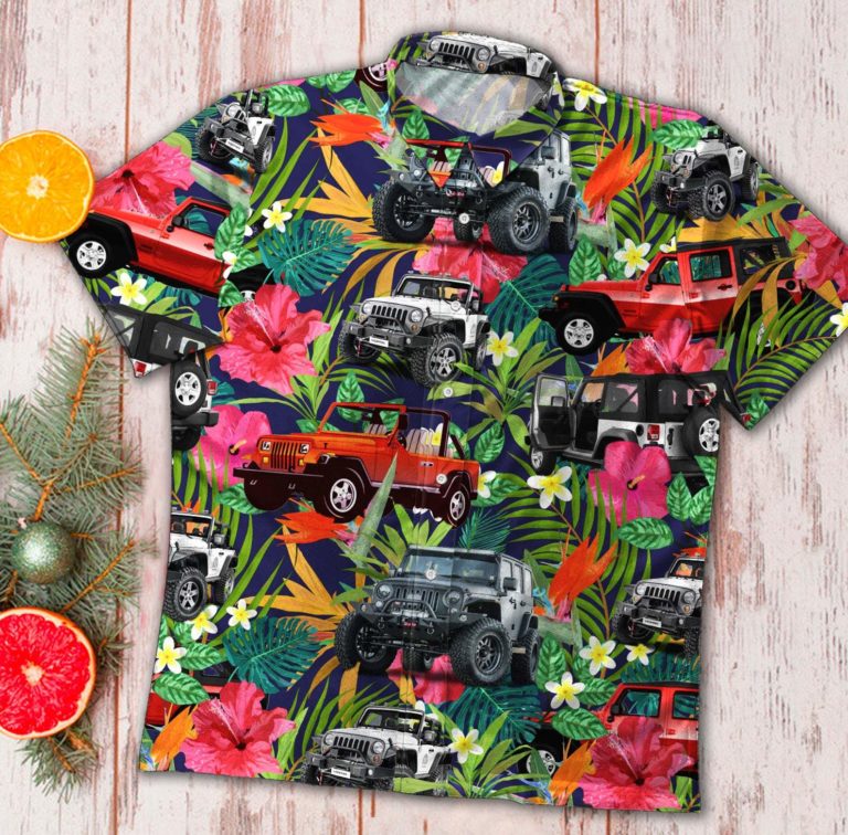 Colorful Summer Tropical Button Down Shirt