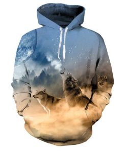 Colorful Wolves Pack 3D Hoodie