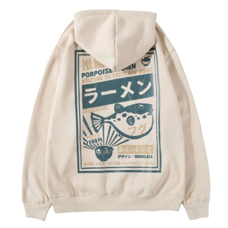 Cool Puffer Fish Ramen Street-wear Hoodie