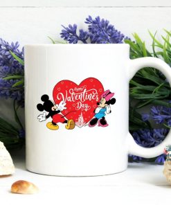 Couples Happy Valentines Day Disney Mickey Heart Mug