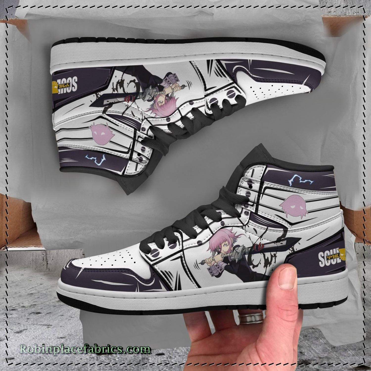 Crona Shoes Soul Eater Boot Sneakers Custom Anime - RobinPlaceFabrics