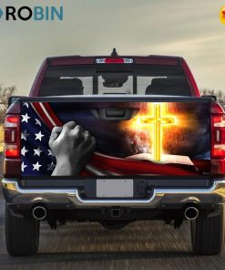 Cross And Bible Truck Tailgate Decal Sticker Wrap