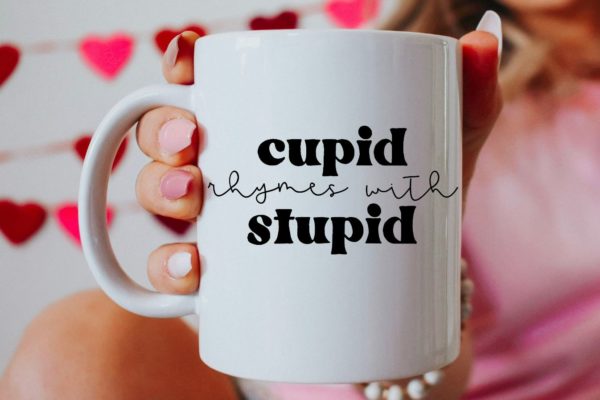 Cupid Rhymes With Stupid Valentines Ceramic Mug