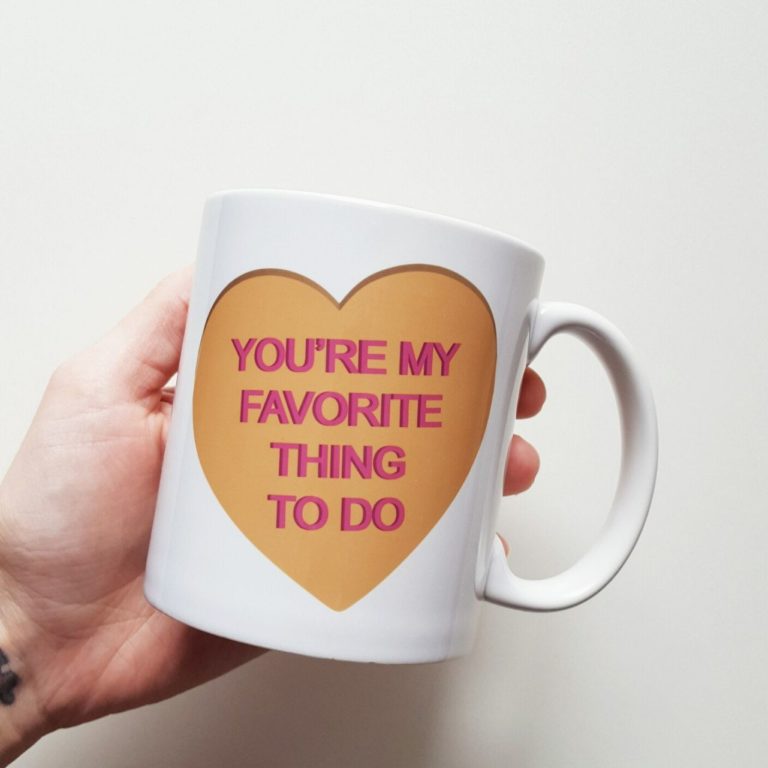 Custom Conversation Heart Coffee Ceramic Mug