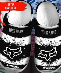 Customized Name Fox Racing Crocs Clog Shoes
