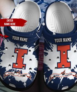 Personalized Illinois Fighting Illini Ncaa Crocs Clog Shoes