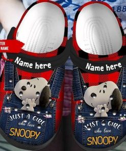 Personalized Personalised Just A Girl Who Love Snoopy Crocs Clog Shoes Personalized Personalised Just A Girl Who Love Snoopy Crocs Clog Shoes