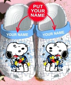 Personalized Snoopy Autism Comfortable Crocs Clog Shoes