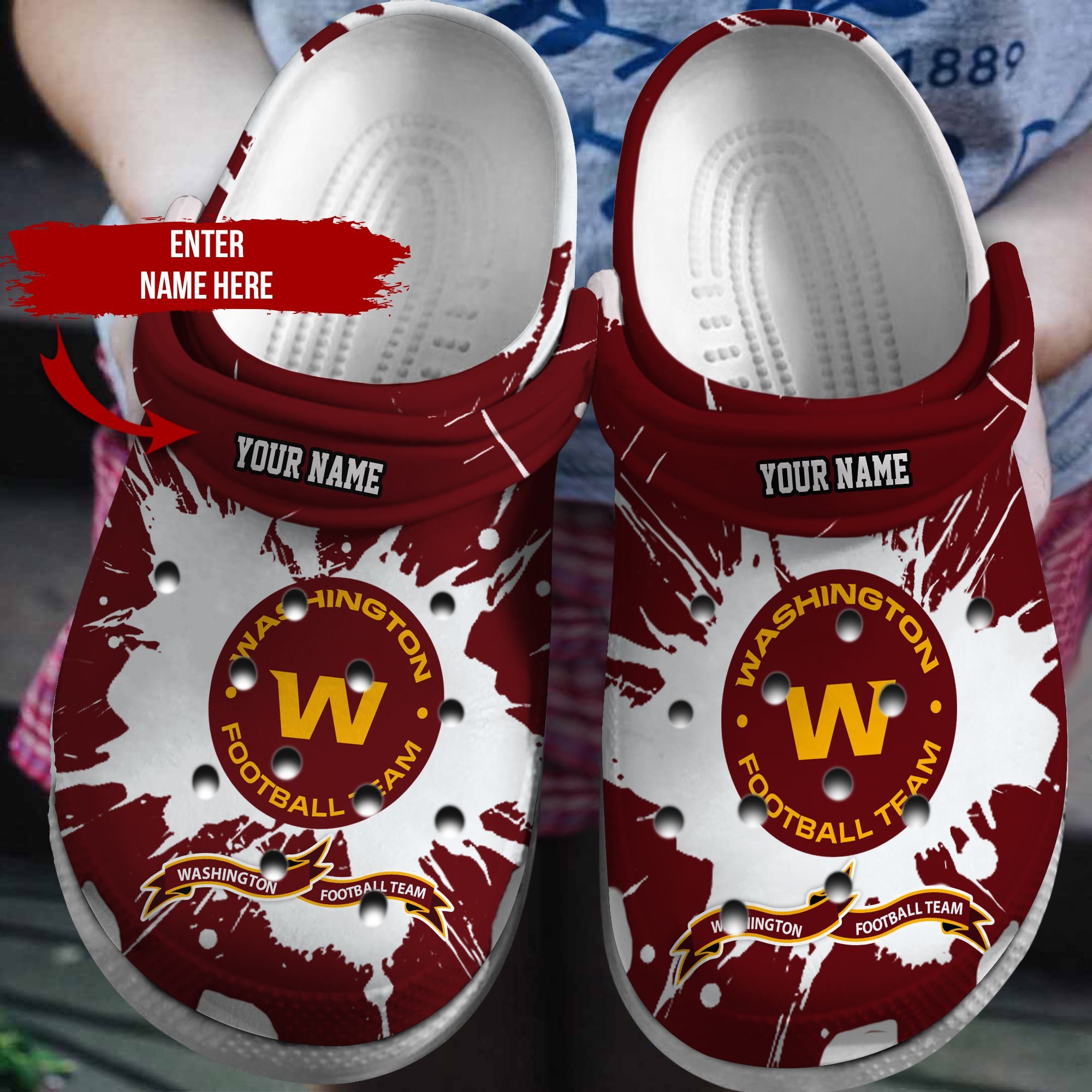 Personalized Washington Football Team Nfl Crocs Clog Shoes