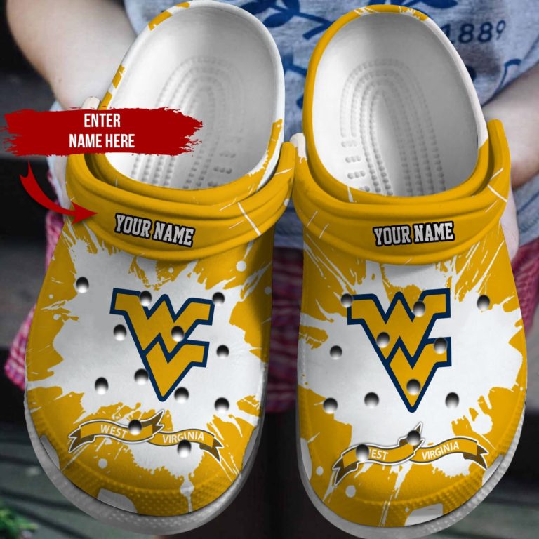 Personalized West Virginia Ncaa Crocs Clog Shoes - RobinPlaceFabrics
