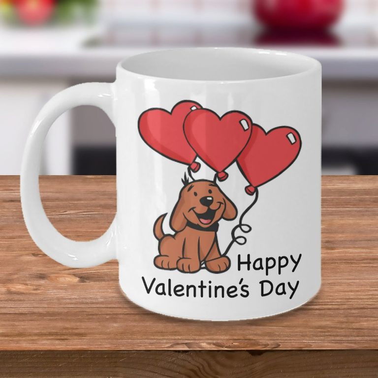 Cute Puppy Valentines Couple With Love Mug