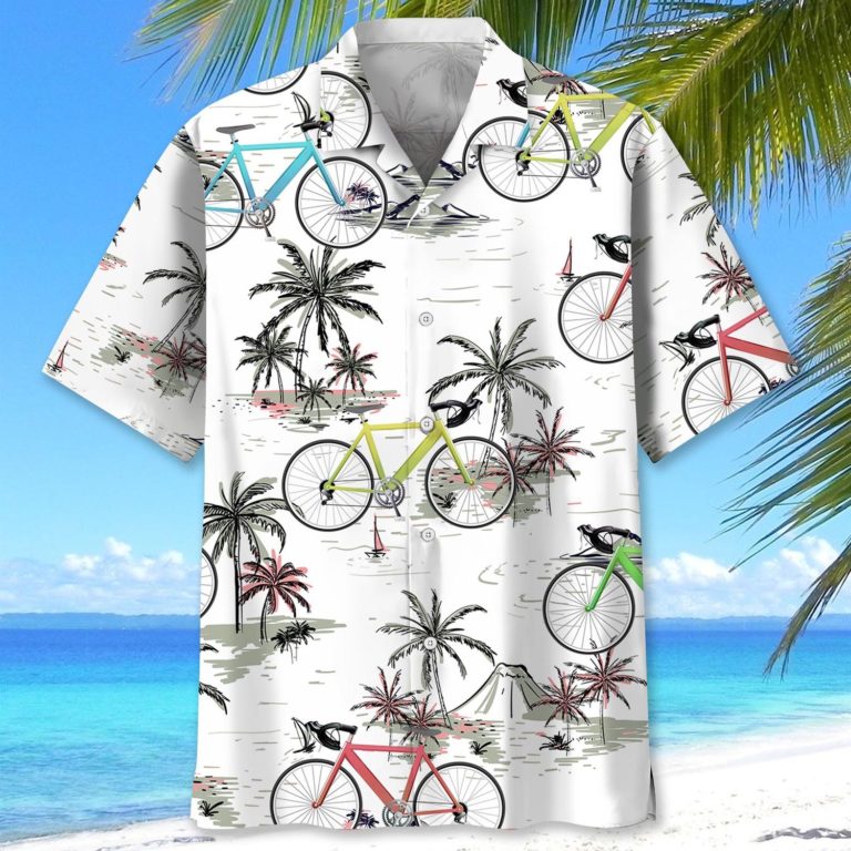 Cycling Coconut Hawaii Shirt Short Sleeve Button Up Shirt