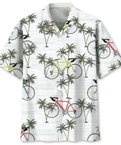 Cycling Coconut Short Sleeve Casual Shirt, Aloha Shirt