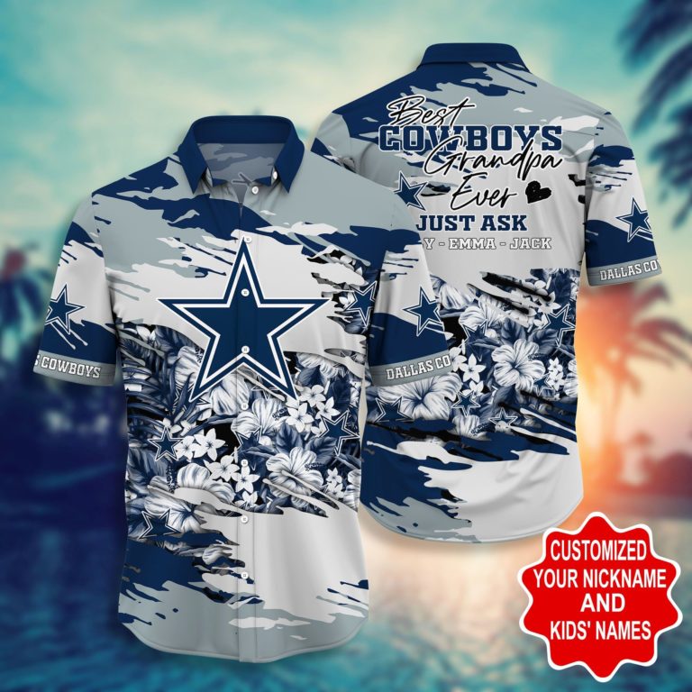 Dallas Cowboys – Custom Name Short Sleeve Button Down Hawaiian Shirt