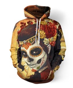 Day of The Dead Skull Women 3D Hoodie