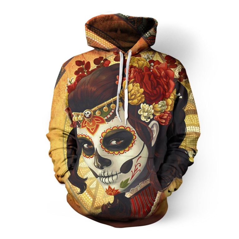 Day of The Dead Skull Women 3D Hoodie