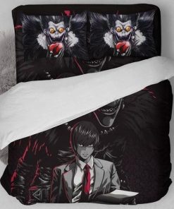 Death Note Bed Set Black Kira Anime Bedding Death Note Bed Set Black Kira Anime Bedding