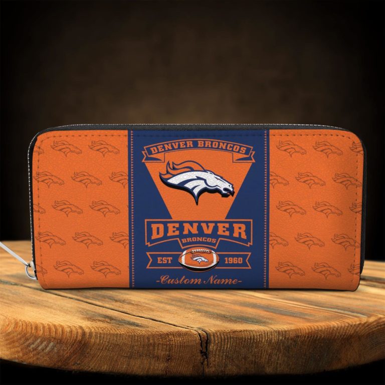 Denver Broncos Custom Name Zippy Long Wallets