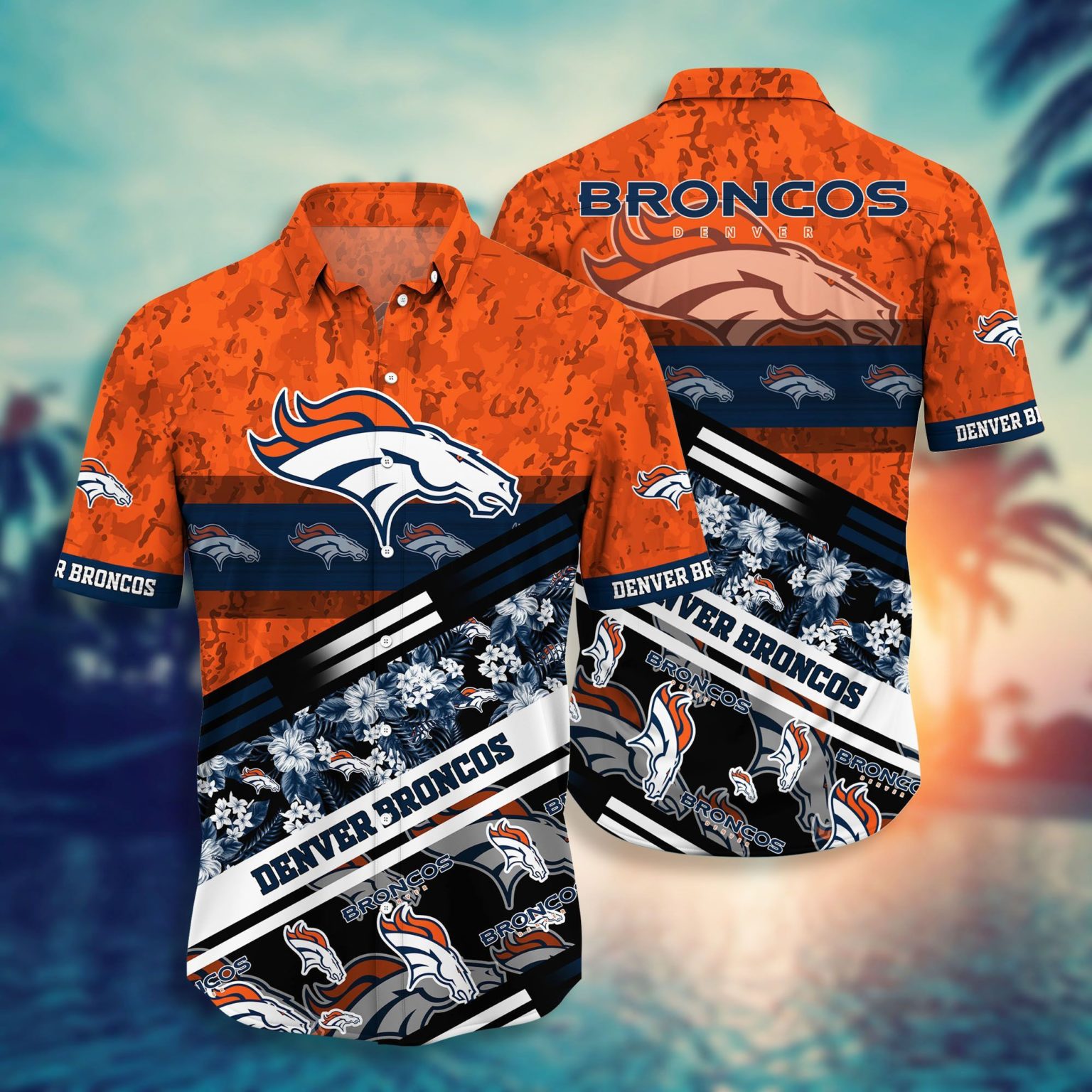 Denver Broncos NFL Hawaiian Aloha Shirts NFL - RobinPlaceFabrics