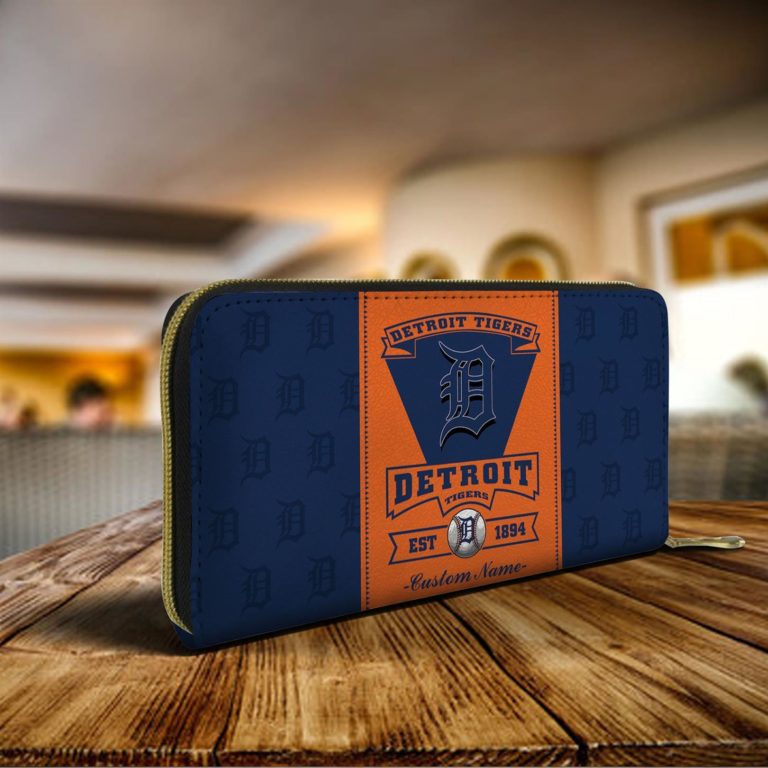 Detroit Tigers Custom Name Zip Around Wallets