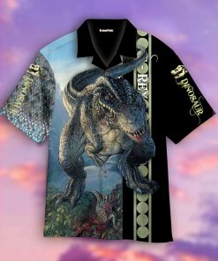 Dinosaur T-rex Button Down Short Sleeves Shirt