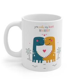 Dinosaurs In Love – Couple In Love Gift Ceramic Mug
