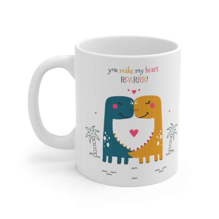 Dinosaurs In Love – Couple In Love Gift Ceramic Mug