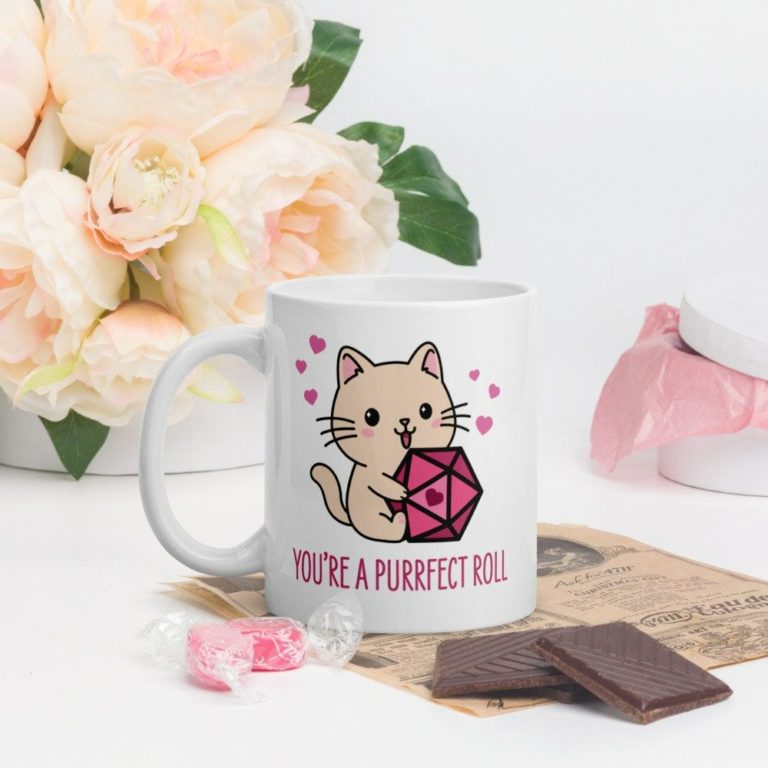 Dnd Cat Coffee Mug Nerdy Couple In Love